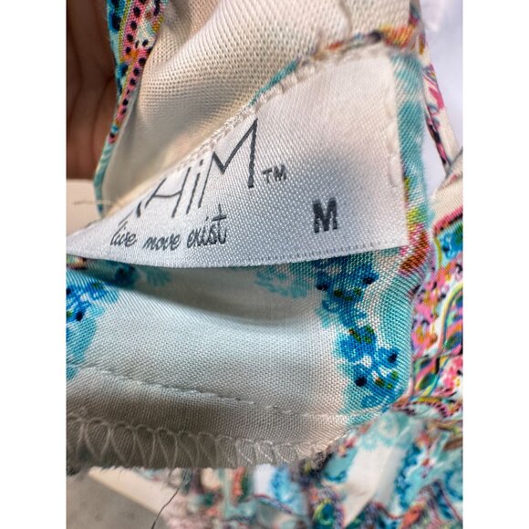 Nhim Womens Paisley Maxi Dress Sze M Multicolor Strappy Summer Beach V-Neck Chic - Picture 4 of 13